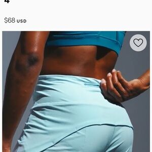 Lululemon Hi-Rise Speed Up Shorts 4” - Powder Blue Size 6